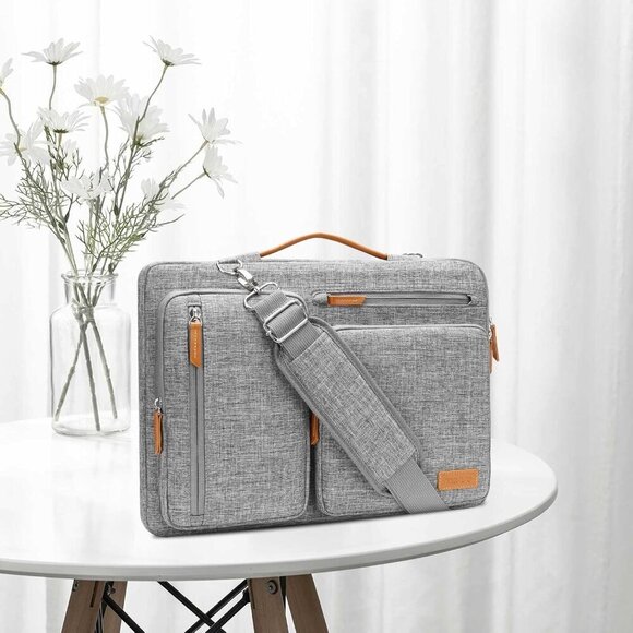 ✨Men Grey Shoulder Bag Computer Bag Compatible with MacBook Messenger Bag - Picture 7 of 7